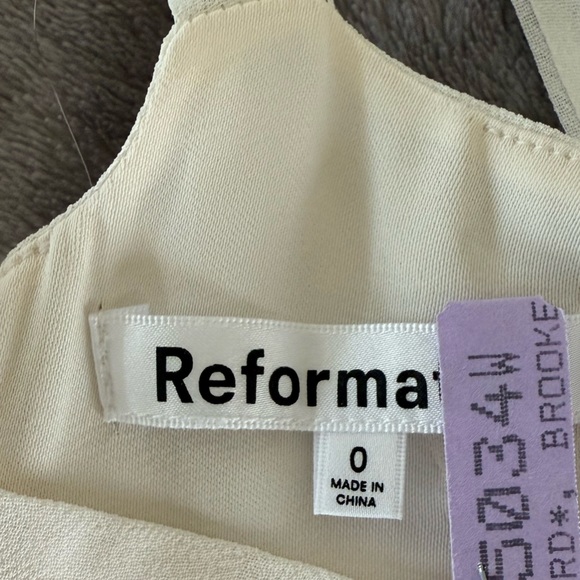 Reformation Besse Dress Ivory 0 Tie Straps Midi Dress - Picture 6 of 6